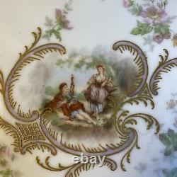 Ls & S Limoges France Platter Plate Cherubs Femmes Jouant Or Antique