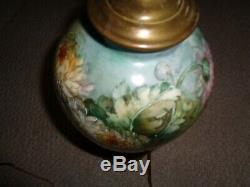 Main Antique Peint Lampe De Table Vase En Porcelaine De Limoge Français De Base Mamans Feuilles Mu