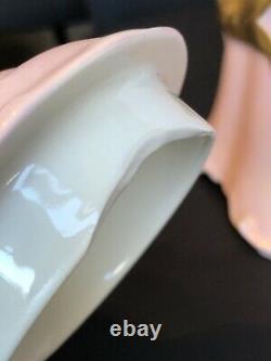 Pink Antique Haviland Limoges Chocolate Pot Cup & Saucer Set Handpainted Signed