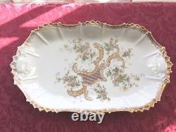 Plat de Limoges Victorian Elite Works Grand Plateau Antique Peint à la Main