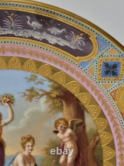 Porcelaine Royale Autrichienne De Vienne Peinte À La Main 11.5 Chargeur Revenge Of Graces