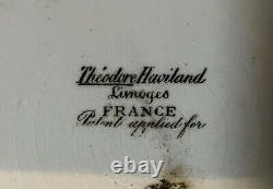 Rare Monumental Theo Haviland Limoges Portrait Peint À La Main Chargeur Plate-signé