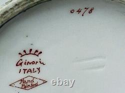 Superbe chope Ginori Italie peinte à la main sur un support Limoges France