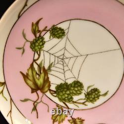 Tasse et soucoupe à poignée papillon CFH Haviland Hops & Spider Web 1868-1881 Limoges