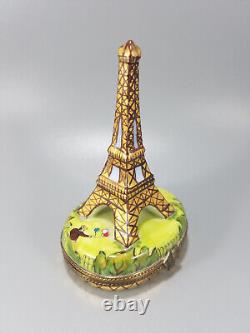 Tour Eiffel Paris France Limoges Boîte à bibelots peinte à la main