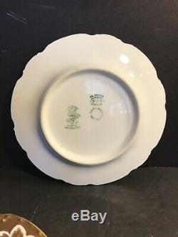 Un Ensemble De 6 Antique Porcelaine De Limoges Dessert / Gâteau Plate / Peinte À La Main, Signed1909