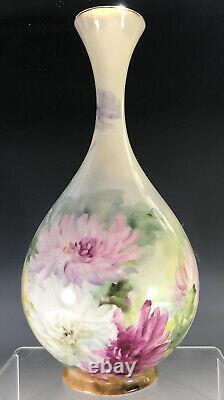 Vase Peint À La Main Chrysanthèmes