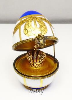 Vintage Fabergé Lmt Ed Limoges Peinte À La Main En Porcelaine Oeuf Livraison Gratuite