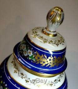 Vintage Grande Paire D'urnes Le Tallec En Porcelaine Peinte À La Main Limoges Princess Astrid