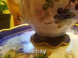 Vintage Hutschenreuther Peint À La Main Blueberry Tea Café Pot De Chocolat