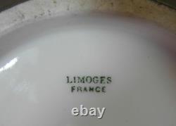 Vintage Limoges Peint À La Main Rond Grand Dresser Box Pansies