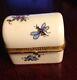 Vintage Porcelaine De Limoges Barrel Top Box Trinket Peint À La Main Pour Tiffany & Co